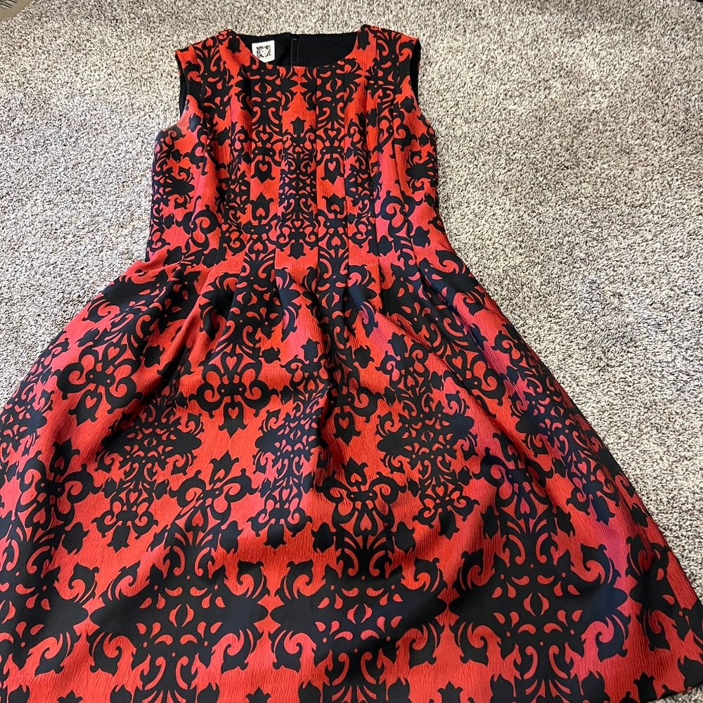 Anne Klein paisley red/black dress